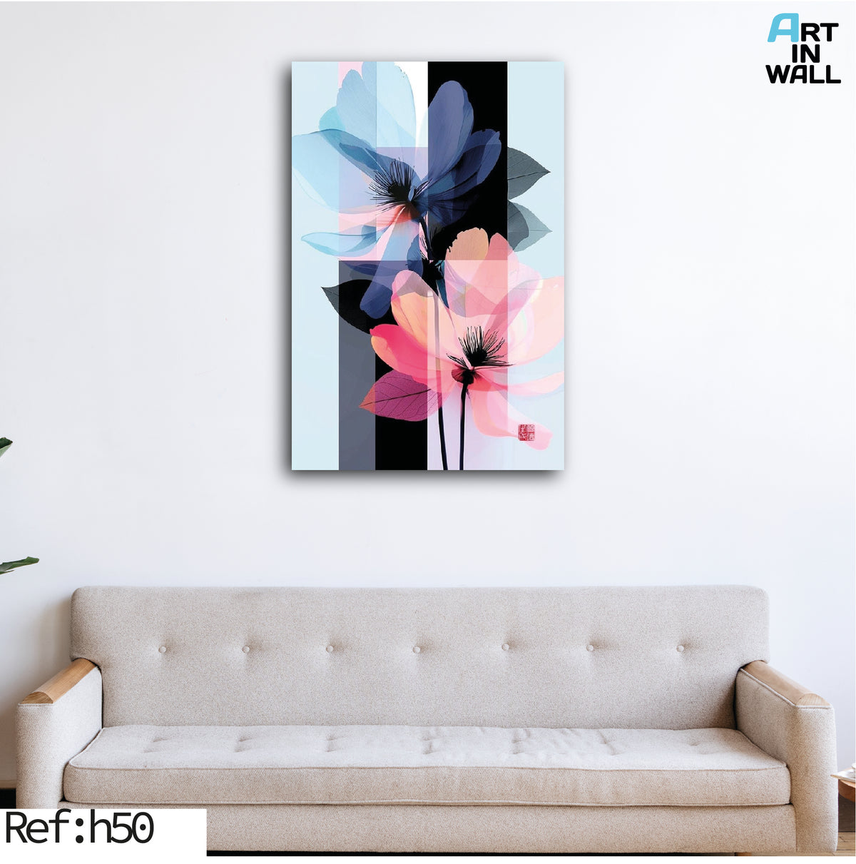 Tableau Fleur h50